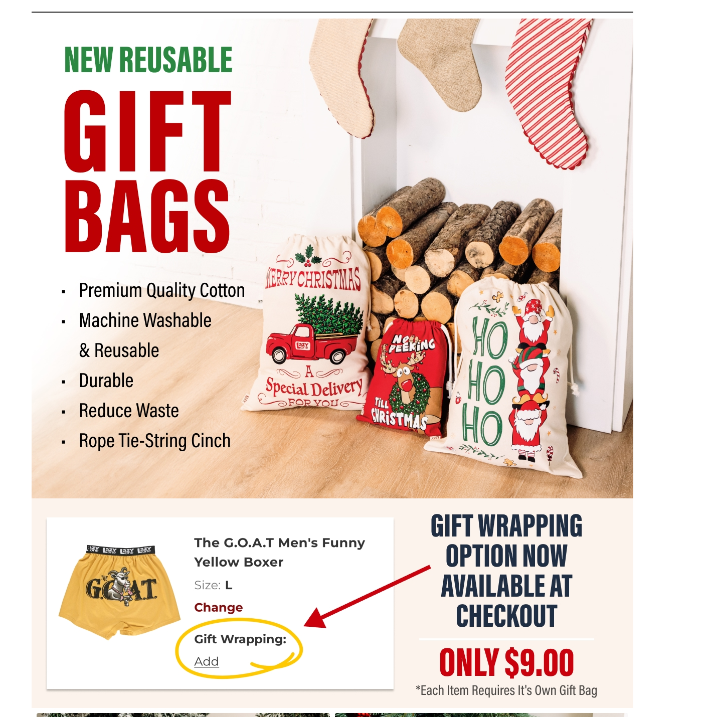 new reusable gift bags gift wrapping option now available at checkout